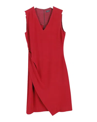 Joseph Sleeveless Draped Mini Dress In Red Acetate