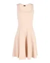 Joseph Sleeveless Fit-and-flare Dress In Beige Viscose In Beige