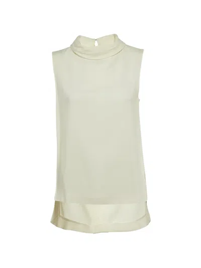 Pre-owned Joseph Sleeveless Turtleneck Top In White