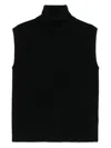 Joseph Sleeveless Turtleneck Vest In Black