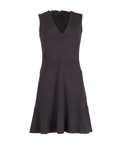Joseph Sleeveless V-neck Dress In Black Wool