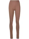 Joseph Slim-cut Rolled-cuff Leggings In Braun