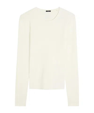 Joseph Slim-fit Round Neck Knit Sweater In White