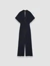 Joseph Womens Navy Sofia Airy Plissé Jumpsuit In Blue
