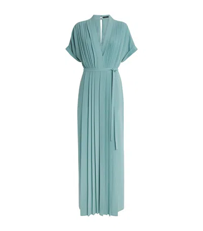 Joseph Sofia Airy Plissé Jumpsuit In Blue