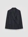 Joseph Soft Cotton Silk Jaden Jacket In Navy