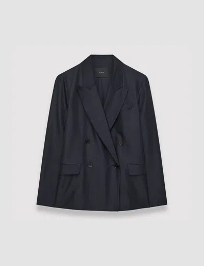 Joseph Soft Cotton Silk Jaden Jacket In Navy