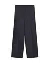 Joseph Womens Navy Temple Cropped Stretch-gabardine Trousers In Blue
