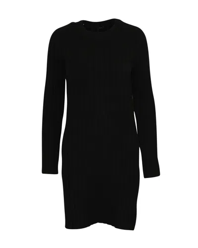 Joseph Soft Ribbed Tunic Top In Black Wool