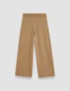 Joseph Womens Elasticated-waist Wide-leg Cropped Merino-wool Culottes Oak In Oak