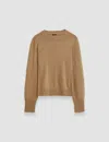 Joseph Soft Wool Round Neck Jumper In Oak