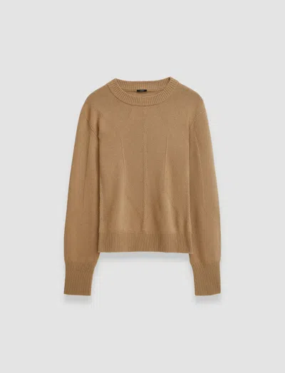 Joseph Soft Wool Round Neck Jumper In Oak
