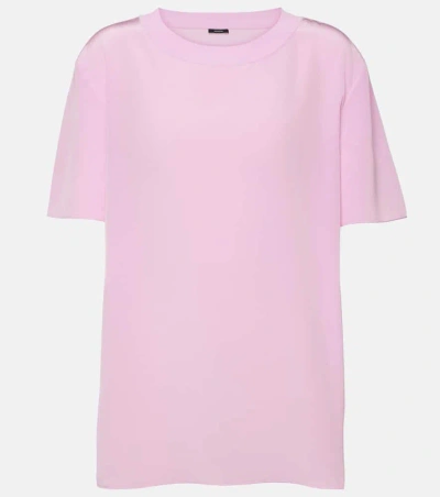 Joseph Soie Rubin Silk Crêpe T-shirt In Pink