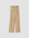 Joseph Speckled Silk Linen Atlas Trousers In Sesame