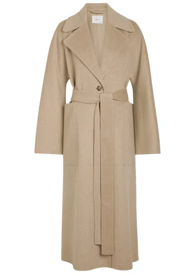 Joseph Spencer Belted Wool And Cashmere-blend Trench Coat In Brown