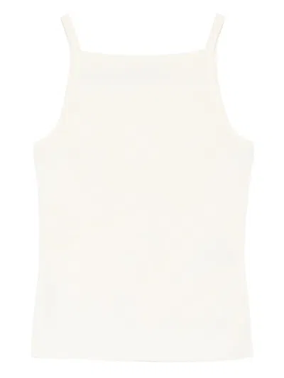 Joseph Square-neck Ribbed Top In White