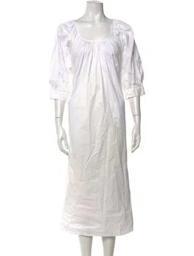 Pre-owned Joseph Square Neckline Knee-length Dress In White