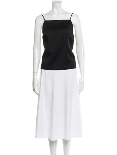 Pre-owned Joseph Square Neckline Sleeveless Top In Black