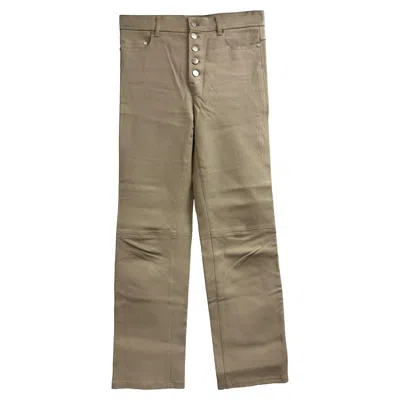 Joseph Straight Leg Trousers In Beige Leather In Brown