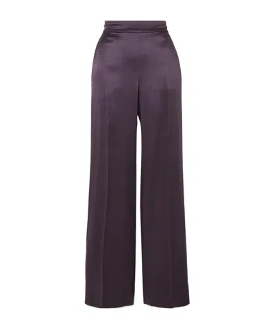 Joseph Tova Silk-satin Straight-leg Pants In Purple
