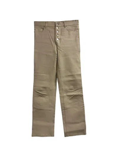 Pre-owned Joseph Straight-leg Leather Trousers In Neutral