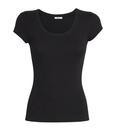 Joseph Stretch-cotton Ribbed Saba Top In Black