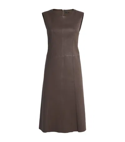 JOSEPH LEATHER HEIDI MIDI DRESS