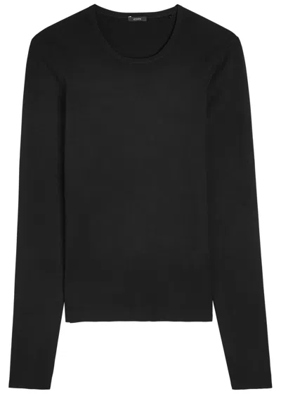 Joseph Stretch-silk Knit Top In Black