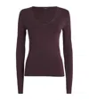 Joseph Stretch-silk V-neck Top In Purple