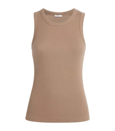 Joseph Stretch-cotton Yeux Tank Top In Brown