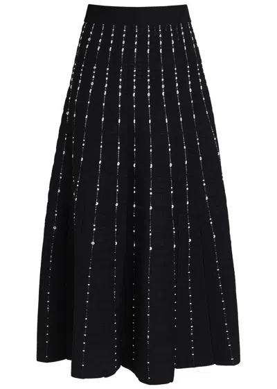 Joseph Stripe-embroidered Knit Maxi Skirt In Multi