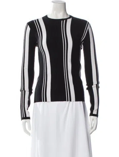 Pre-owned Joseph Striped Crew Neck Sweater In Black