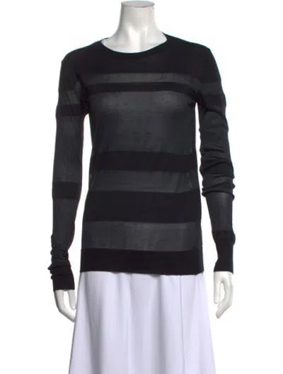 Pre-owned Joseph Striped Crew Neck Sweater In Black