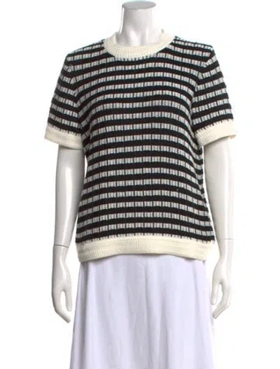 Pre-owned Joseph Striped Crew Neck Sweater In White