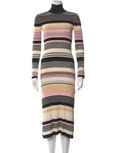 Pre-owned Joseph Striped Long Dress In Neutral