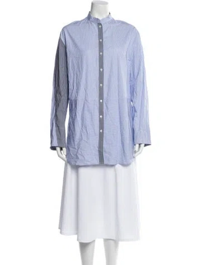 Pre-owned Joseph Striped Long Sleeve Blouse In Blue