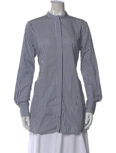 Pre-owned Joseph Striped Long Sleeve Blouse In Blue