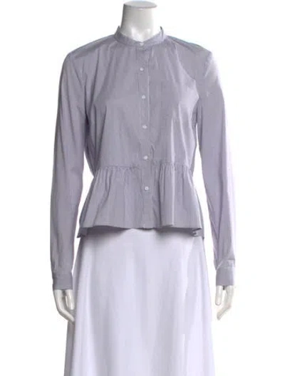 Pre-owned Joseph Striped Long Sleeve Button-up Top In White