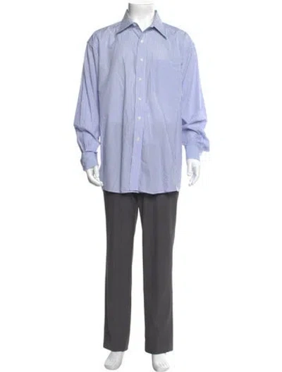 Pre-owned Joseph Striped Long Sleeve Dress Shirt In Blue