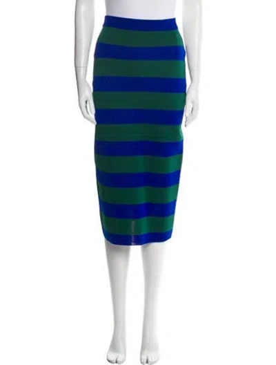 Pre-owned Joseph Striped Midi Length Skirt In Blue
