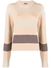 Joseph Striped Ribbed-knit Jumper In Nude