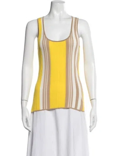Pre-owned Joseph Striped Scoop Neck Top In Yellow