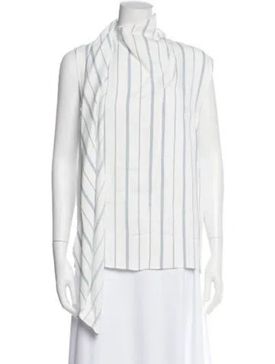 Pre-owned Joseph Striped Sleeveless Blouse In White