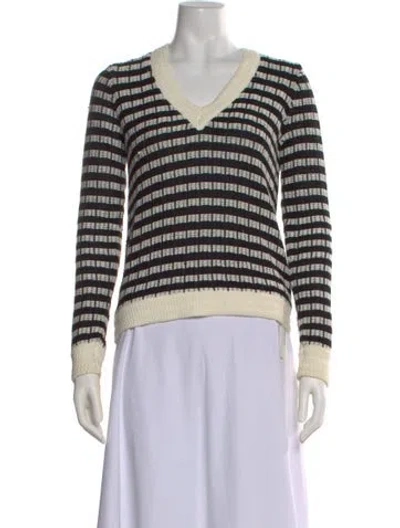 Pre-owned Joseph Striped V-neck Sweater In Multi
