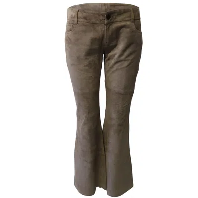 Joseph Suede Bellbottom Pants In Brown Lambskin