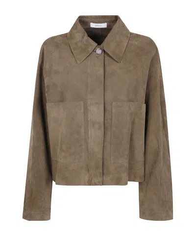 Joseph Suede Boxy Jacket In Brown