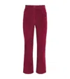 Joseph Suede Duke Stretch Slim Trousers In Red