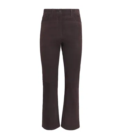 Joseph Suede Flared Duke Trousers In Brown