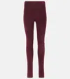 Joseph Suede Leggings In Burgundy