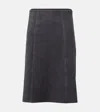 Joseph Suede Midi Skirt In Blue